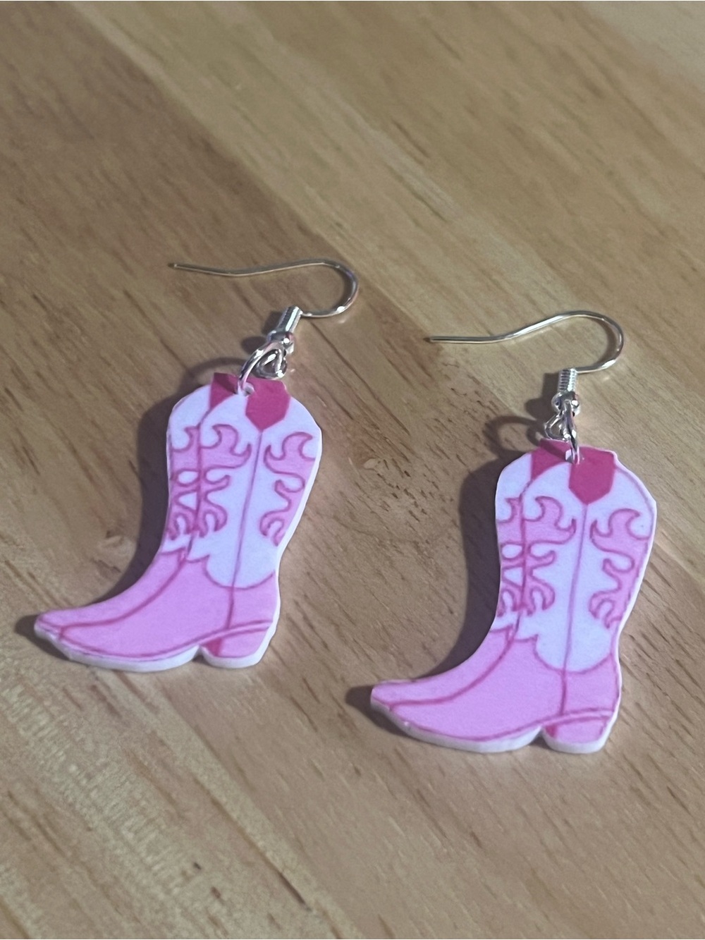 Pink Cowboy Boot Dangle Earrings E70